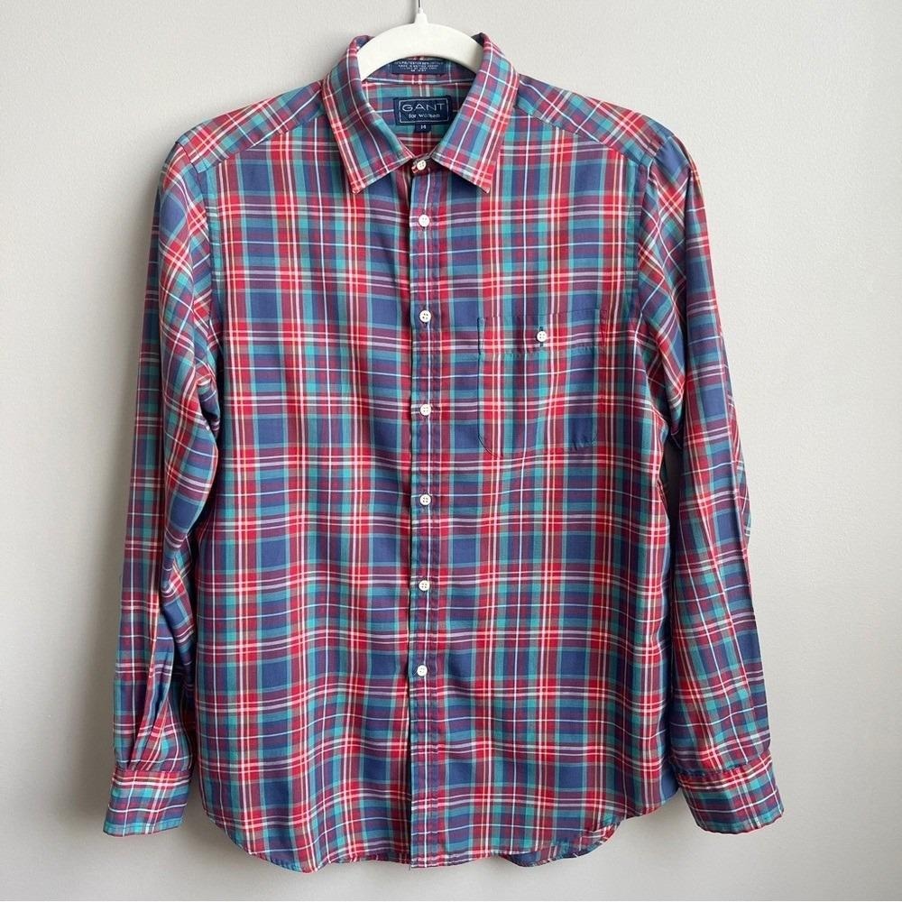 Vintage Shirt Women's Medium Retro Plaid Country Camp Tomboy Preppy Plaid Rustic